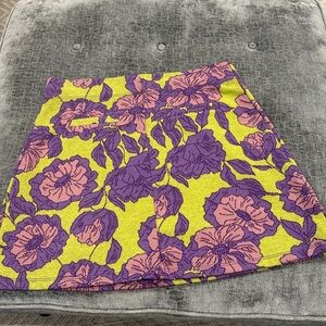 Zara Jaquard Purple Floral Skirt